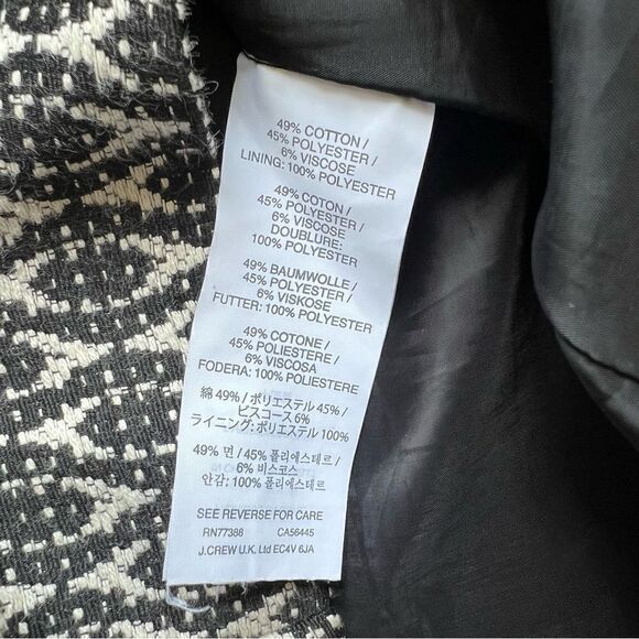 J. Crew Textured Jacquard Block Print Black and White Graphic Mini Skirt Size 8 - Picture 8 of 11